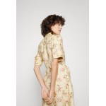 Kobiety DRESS | Lauren Ralph Lauren FLORAL LINEN SHIRTDRESS - Sukienka letnia - cream/pink/multi/mleczny - PT33362
