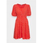 Kobiety DRESS | Madewell PUFF SLV BUTTONFRONT RETRO MINI - Sukienka letnia - bandana red/czerwony - VJ99424