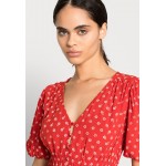Kobiety DRESS | Madewell PUFF SLV BUTTONFRONT RETRO MINI - Sukienka letnia - bandana red/czerwony - VJ99424