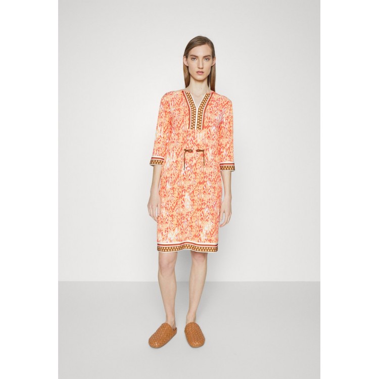 Kobiety DRESS | Marc Cain Sukienka letnia - egg nog/pomarańczowy - AG98049