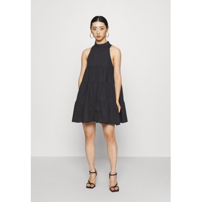 Kobiety DRESS | Missguided Petite HIGH NECK TIERED SLEEVELESS DRESS  - Sukienka letnia - black/czarny - GL64064