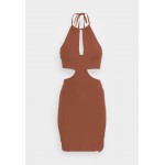 Kobiety DRESS | Neon & Nylon NEOLIVE LOVE SHORT HALTERNECK DRESS - Sukienka letnia - friar brown/brązowy - KU35441