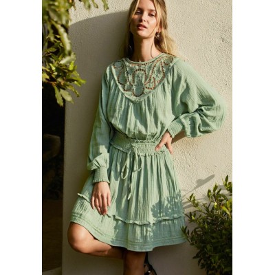 Kobiety DRESS | Next CUTWORK DETAIL SHORT - Sukienka letnia - green/zielony - MG74990