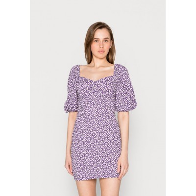 Kobiety DRESS | Noisy May NMBINE SHORT RUCHING  - Sukienka letnia - chalk violet/liliowy - NH10965
