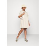 Kobiety DRESS | Object Petite OBJVITA - Sukienka letnia - cloud dancer checks/mleczny - KF38810