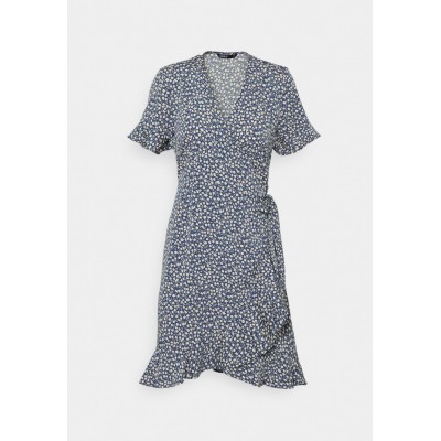 Kobiety DRESS | ONLY Petite ONLOLIVIA WRAP DRESS - Sukienka letnia - blue/niebieski - DK03365