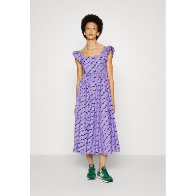 Kobiety DRESS | Selected Femme SLFLARA RUFFLE SLEEVE MIDI DRESS - Sukienka letnia - violet tulip/fioletowy - DN18606