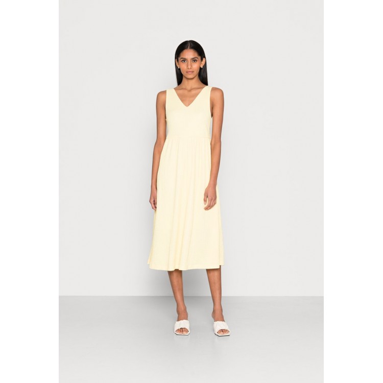Kobiety DRESS | Selected Femme SLFTHEA MIDI DRESS - Sukienka letnia - lemon meringue/jasnożółty - MW24891