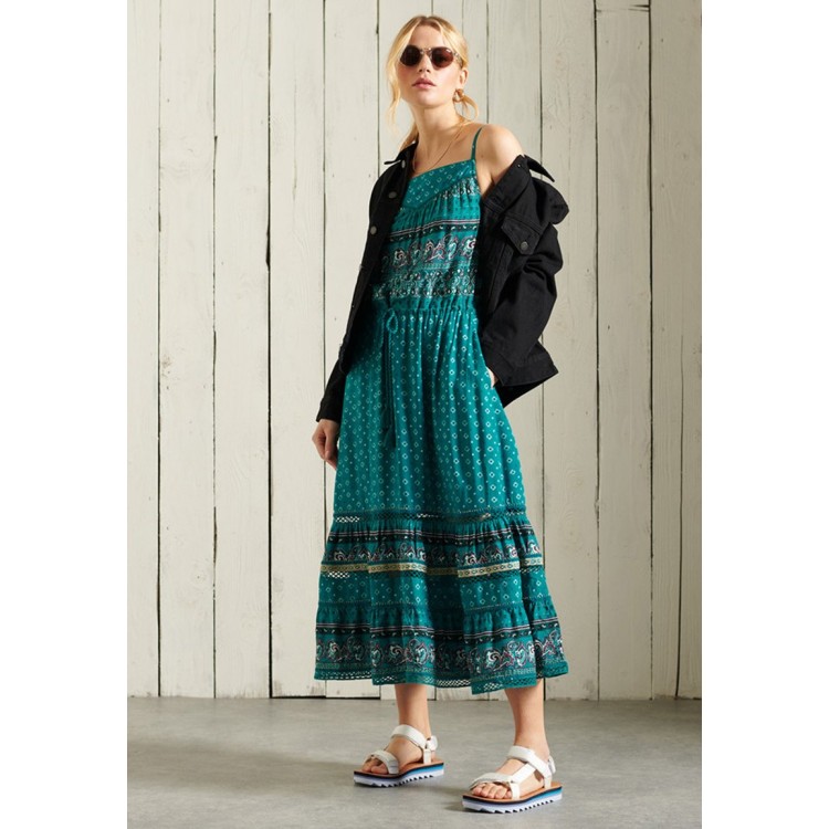 Kobiety DRESS | Superdry Sukienka letnia - deep green/szary - SI51619