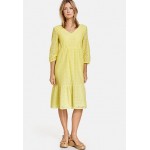 Kobiety DRESS | Taifun KURZ GESTUFTES SPITZEN - Sukienka letnia - sunflower/żółty - ZB06611