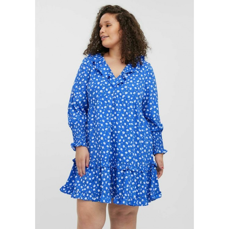 Kobiety DRESS | Vero Moda Curve V-AUSSCHNITT - Sukienka letnia - dazzling blue/błękit królewski - JW87439