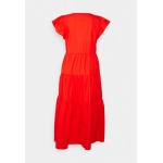 Kobiety DRESS | Vero Moda Tall VMJARLOTTE CALF SLIT DRESS - Sukienka letnia - spicy orange/czerwony - WQ39637