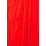Kobiety DRESS | Vero Moda Tall VMJARLOTTE CALF SLIT DRESS - Sukienka letnia - spicy orange/czerwony - WQ39637