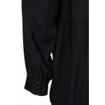 Kobiety DRESS | Zizzi EINFARBIGES HEMDKLEID MIT A-LINIE - Sukienka letnia - black/czarny - AF81884