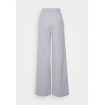 Kobiety COMBINATION CLOTHING | Missguided Tall CROP TEE WIDE LEG JOGGER SET - Bluzka z długim rękawem - grey marl/szary - QR54225