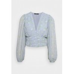 Kobiety SHIRT | Gina Tricot MIA BLOUSE - Bluzka z długim rękawem - blue flower/jasnoniebieski - OP52042