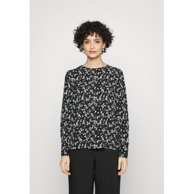 Kobiety SHIRT | Marks & Spencer DITS WOVEN TEE - Bluzka z długim rękawem - black mix/czarny - WK39301