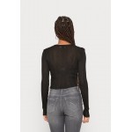 Kobiety SHIRT | NA-KD LONG SLEEVE TOP - Bluzka z długim rękawem - black/czarny - YP33960
