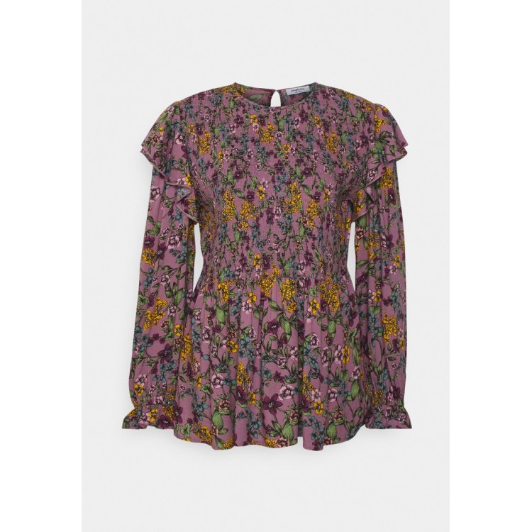 Kobiety SHIRT | Simply Be SHIRRED PEPLUM BLOUSE - Bluzka z długim rękawem - multi coloured/wielokolorowy - PB91312