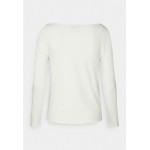 Kobiety T SHIRT TOP | Banana Republic Petite CUTOUT BOATNECK - Bluzka z długim rękawem - snow day/biały - KB46946