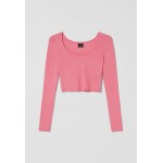 Kobiety T SHIRT TOP | Bershka Bluzka z długim rękawem - pink/różowy - LT45468