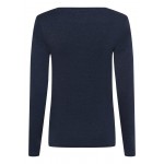 Kobiety T SHIRT TOP | brookshire Bluzka z długim rękawem - bluedenim/biały - BV67429