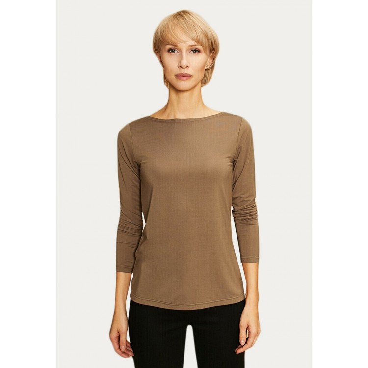 Kobiety T SHIRT TOP | CLICK Bluzka z długim rękawem - light brown/jasnobrązowy - KF03247