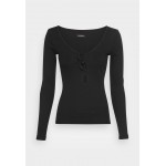 Kobiety T SHIRT TOP | Even&Odd Bluzka z długim rękawem - black/czarny - BD35595