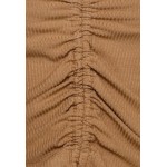 Kobiety T SHIRT TOP | Even&Odd Tall CROPPED RUSCHED FRONT LONG SLEEVE - Bluzka z długim rękawem - brown/brązowy - ZP19949