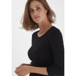 Kobiety T SHIRT TOP | Fransa FRKIKSEN 2 TSHIRT - Bluzka z długim rękawem - black/czarny - DO14415
