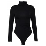 Kobiety T SHIRT TOP | Good American RUCHED TURTLE NECK BODYSUIT - Bluzka z długim rękawem - black/czarny - JE61036
