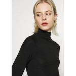 Kobiety T SHIRT TOP | Good American RUCHED TURTLE NECK BODYSUIT - Bluzka z długim rękawem - black/czarny - JE61036