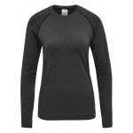 Kobiety T SHIRT TOP | Hummel SEAMLESS - Bluzka z długim rękawem - black melange/czarny melanż - DK59783