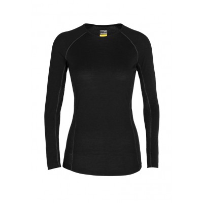 Kobiety T_SHIRT_TOP | Icebreaker 150 ZONE LS CREWE - Bluzka z długim rękawem - black/czarny - CX77678