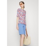 Kobiety T SHIRT TOP | Lauren Ralph Lauren FLORAL-PRINT BOATNECK TOP - Bluzka z długim rękawem - blue/orange/multi/niebieski - AU56044