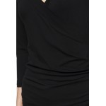Kobiety T SHIRT TOP | Lauren Ralph Lauren WRAP-STYLE JERSEY TOP - Bluzka z długim rękawem - black/czarny - OW84028