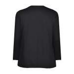 Kobiety T SHIRT TOP | Live Unlimited London TEXTURED - Bluzka z długim rękawem - black/czarny - JZ45485