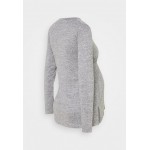 Kobiety T SHIRT TOP | MAMALICIOUS MLILA - Bluzka z długim rękawem - medium grey melange/szary - PN13288
