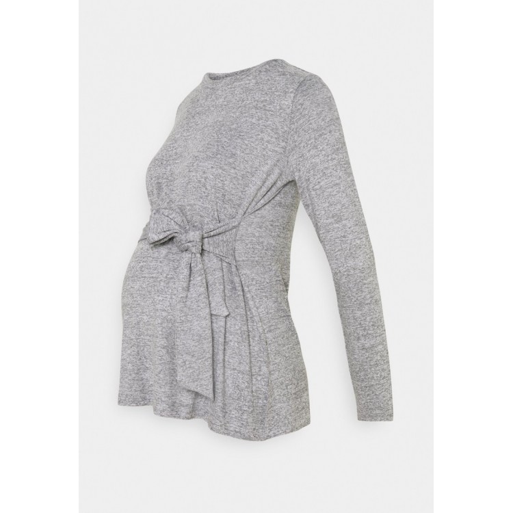 Kobiety T SHIRT TOP | MAMALICIOUS MLILA - Bluzka z długim rękawem - medium grey melange/szary - PN13288