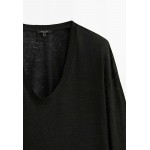 Kobiety T SHIRT TOP | Massimo Dutti AUS REINEM - Bluzka z długim rękawem - black/czarny - KX98449