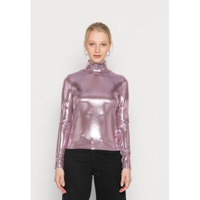 Kobiety T_SHIRT_TOP | Monki Bluzka z długim rękawem - lilac purple dusty light foil/liliowy - LG23801