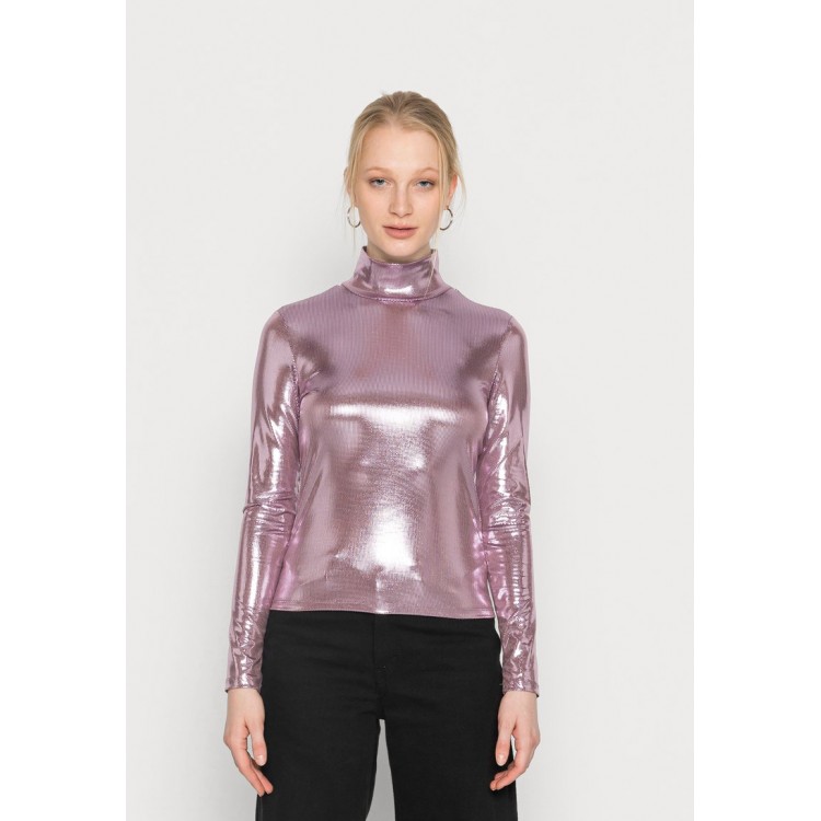 Kobiety T SHIRT TOP | Monki Bluzka z długim rękawem - lilac purple dusty light foil/liliowy - LG23801