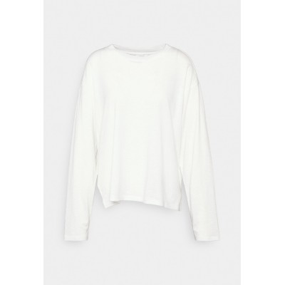 Kobiety T_SHIRT_TOP | Monki Bluzka z długim rękawem - white light unique solid/biały - QH31957