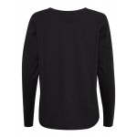 Kobiety T SHIRT TOP | My Essential Wardrobe LONG SLEEVE SLUB YARN - Bluzka z długim rękawem - black/czarny - BC80432
