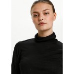Kobiety T SHIRT TOP | My Essential Wardrobe THE ROLLNECK - Bluzka z długim rękawem - black/czarny - CJ10476
