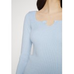 Kobiety T SHIRT TOP | NA-KD Bluzka z długim rękawem - dusty blue/niebieski - YI32592