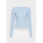 Kobiety T SHIRT TOP | NA-KD RIBBED DETAIL LONG SLEEVE - Bluzka z długim rękawem - forever blue/niebieski - LS22228