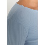 Kobiety T SHIRT TOP | NA-KD RIBBED DETAIL LONG SLEEVE - Bluzka z długim rękawem - forever blue/niebieski - LS22228