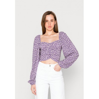 Kobiety T_SHIRT_TOP | Noisy May NMBINE RUCHING - Bluzka z długim rękawem - chalk violet/liliowy - TI83235