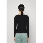 Kobiety T SHIRT TOP | ONLY ONLNESSA PLACKET - Bluzka z długim rękawem - black/czarny - WU71632